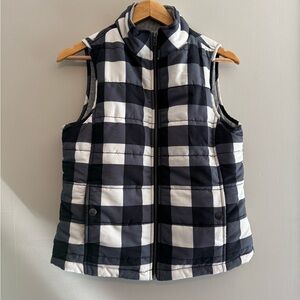 Natural Reflections Gray and White Striped Puff Vest